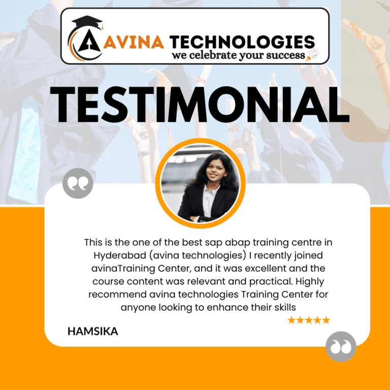 Avina Technologies Students Testimonials on SAP