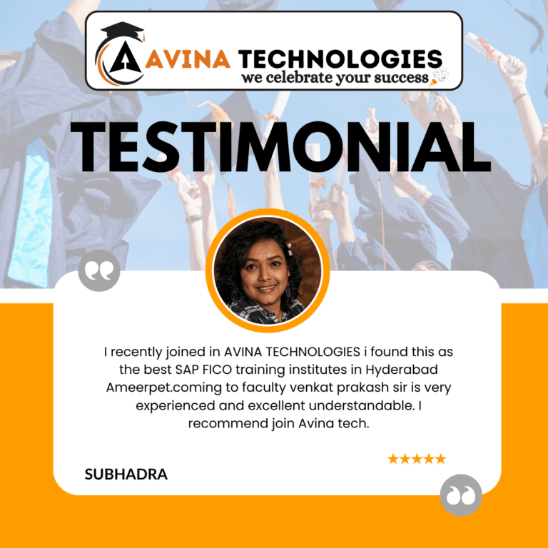 Avina Technologies Students Testimonials on SAP