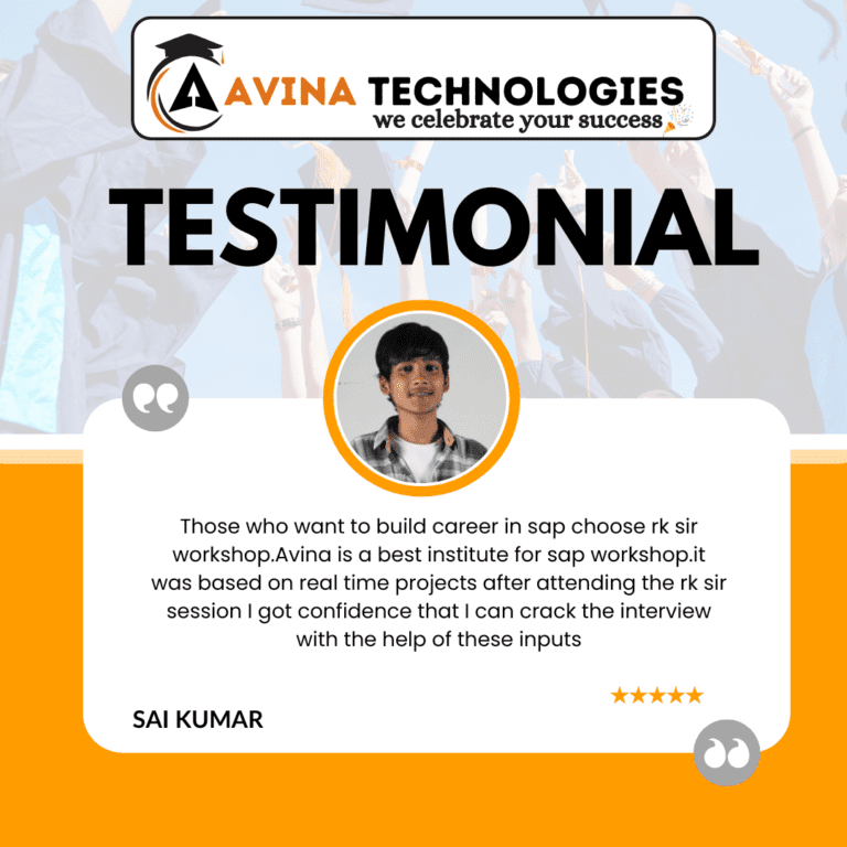 Avina Technologies Students Testimonials on SAP