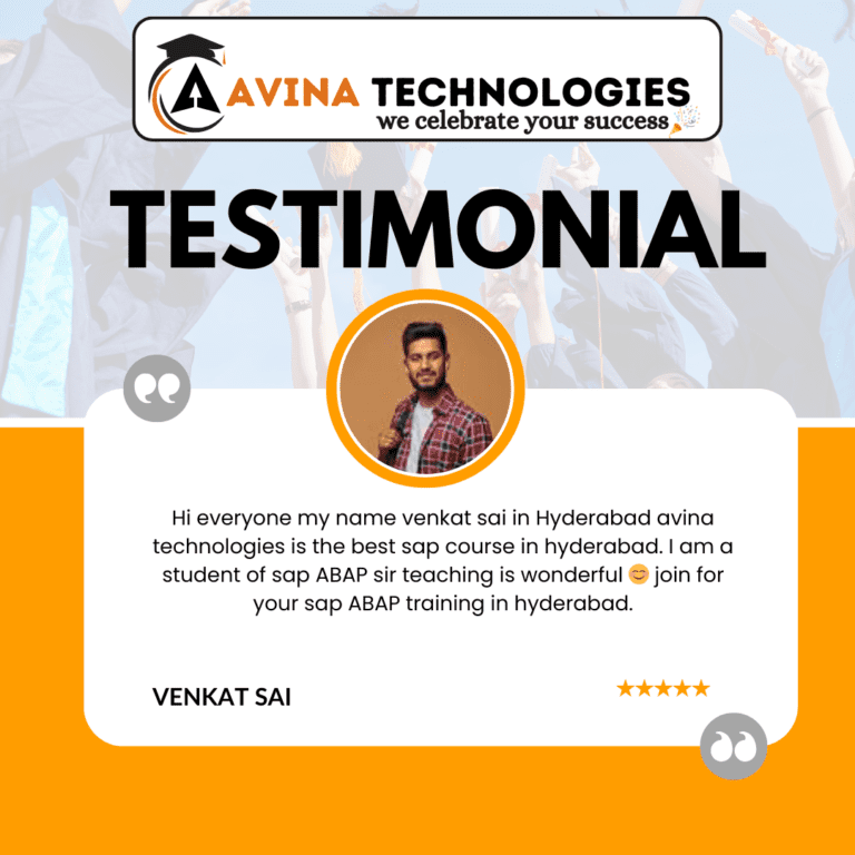 Avina Technologies Students Testimonials on SAP
