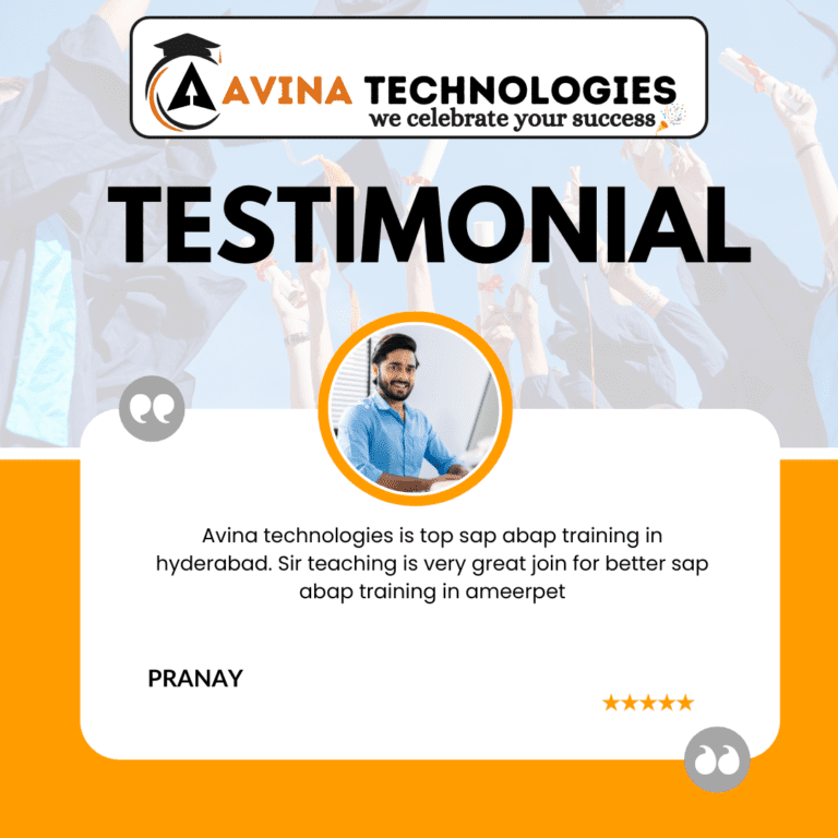Avina Technologies Students Testimonials on SAP