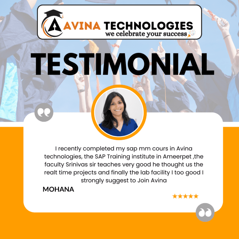 Avina Technologies Students Testimonials on SAP