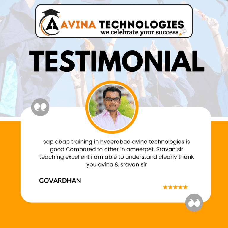 Avina Technologies Students Testimonials on SAP