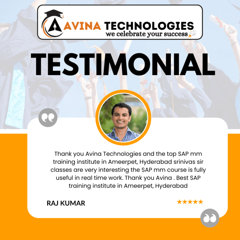 Avina Technologies Students Testimonials on SAP