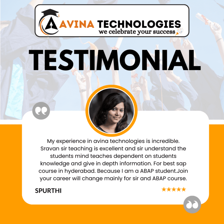 Avina Technologies Students Testimonials on SAP