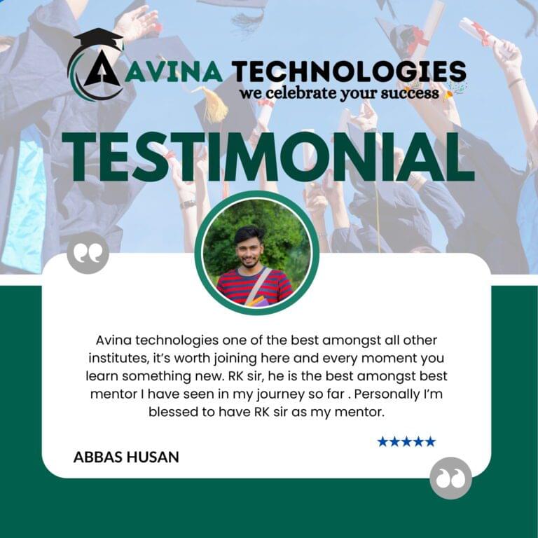 Avina website Testimonial